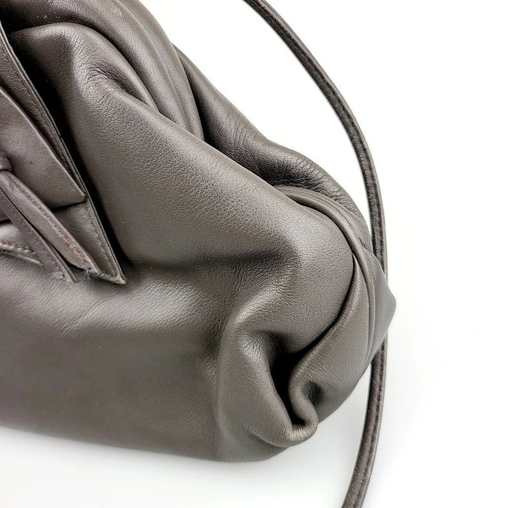ASPECTS Grey Leather Crossbody Bag Thin Strap Basic Minimal Made in KOREA - Picture 10 of 14